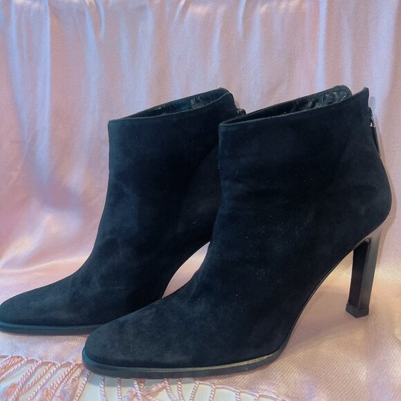 GUCCI BLACK SUEDE ANKLE BOOTS STILETTO SIZE US 6.5 - Picture 3 of 5